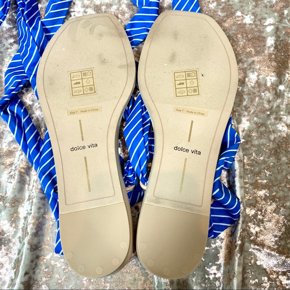 Dolce Vita Striped Henley Ankle Wrap Sandals - Picture 3 of 6